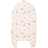 Konssy 100% Cotton Baby Lounger Cover Fits DockATot Deluxe+, Cover Only | Soft &amp; Breathable, Easy Installation with Two-Way Zipper &amp; Snap Buttons, Replacement Slipcover for Baby Nest (Blossom)