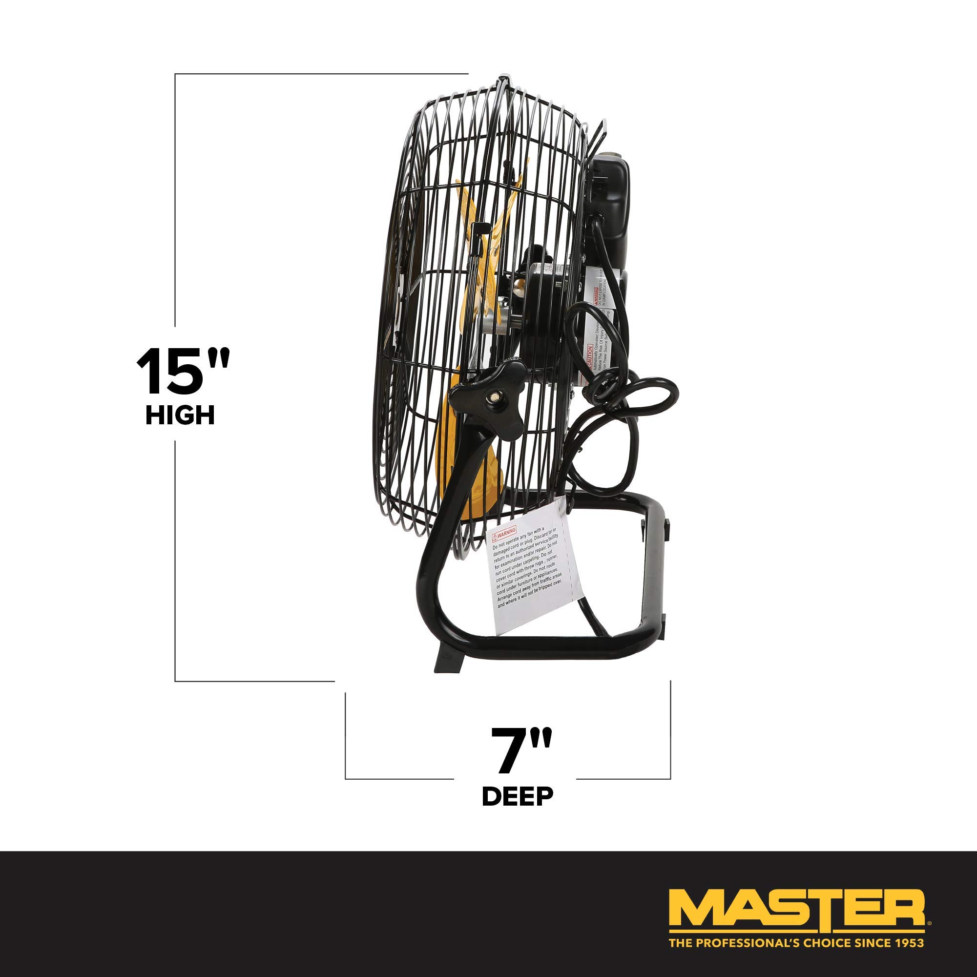 Master Professional 12 inch High Velocity Powerful Direct Drive Steel Floor Fan