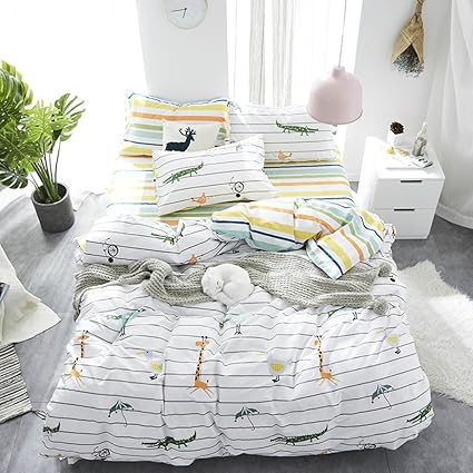 Amazon.com: Giraffe Animals Duvet Cover Queen 80% Cotton Duvet ...