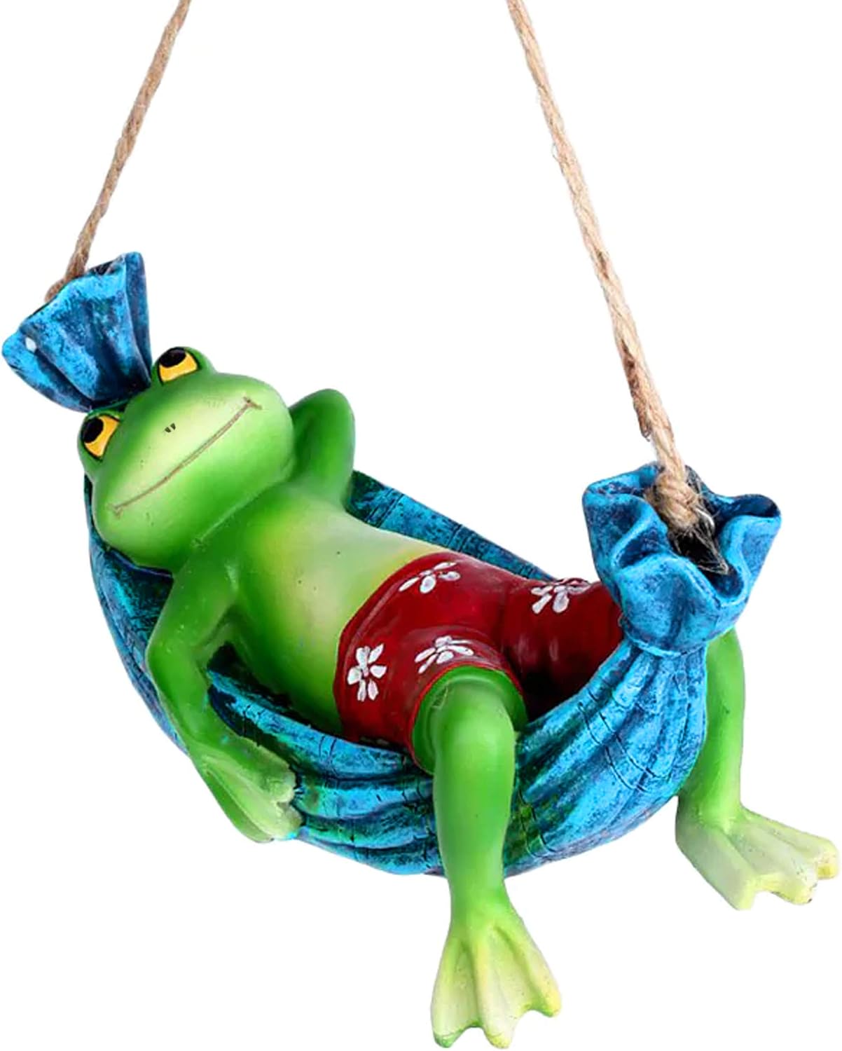 TIED RIBBONS Frog on Hammock Hanging Frog Statue, Multicolor, 21 X 9.5 Cm - Image 3