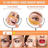 Auxmir 10X Magnifying Makeup Mirror with Tweezers, 6.8'' Double Sided view 3