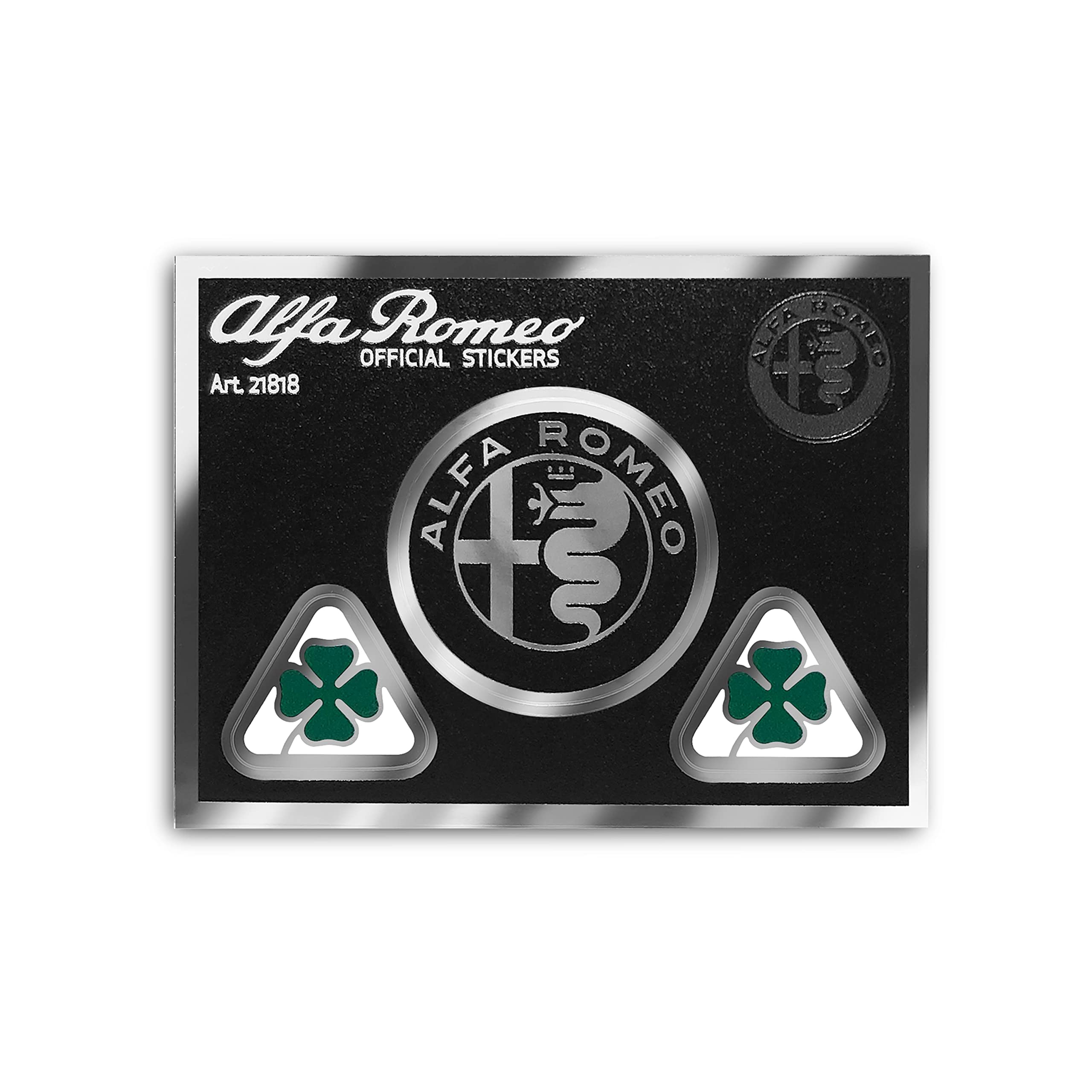 Alfa Romeo 21818 Quadrifoglio Verde Sticker for Car Instrument Panel, 65 x 85 mm