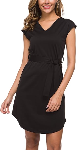 black dress with belt