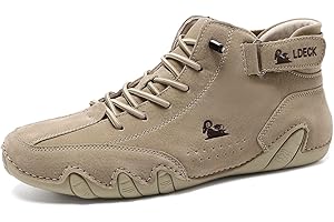 Italian Handmade Suede High Top Chukka Boots Waterproof Non Slip Breathable Outdoor Hiking Casual Leather Sneakers for Men Wo