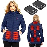 QTREE intelligence Heated Jacket for women with 2PCS 10000mAh Power Bank, Heating Areas Winter Slim Fit Jackets