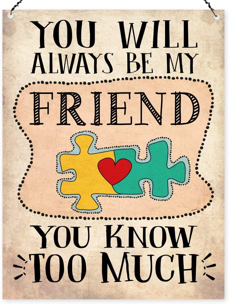 Dorothy Spring You Will Always Be My Friend You Know Too Much Funny Friendship Wall Quote Plaque Metal Sign Size 15x20cm