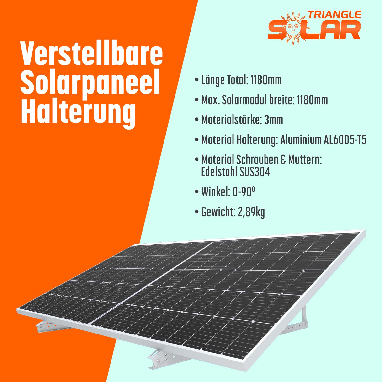 4x Solarmodul Halterung 1180mm Set Profil 40x28x3! für 2 Solarpanels Solarmodul Flachdach Aufständerung Photovoltaik Universal Balkonkraftwerk Robuste Wand Flachdachmontage, Wetterbeständig, PV Module 9