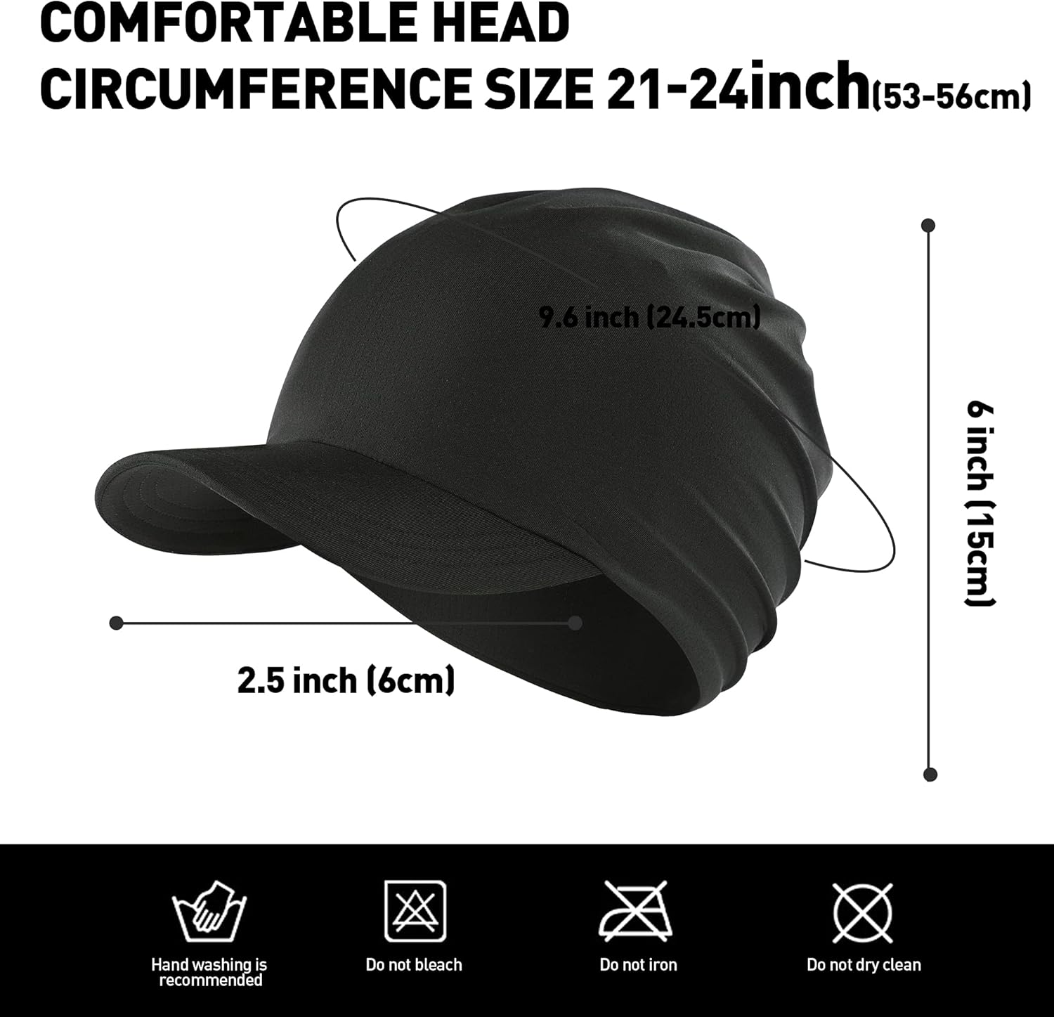 Arcweg Cycling Caps Biking Hat Uv-Protection Sweat Absorbent Cycling Hat Under Helmet Foldable Bicycle Helmet Liner Cap Golf Skull Cap for Men & Women Black: Clothing