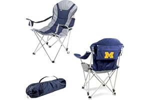 PICNIC TIME NCAA Arkansas Razorbacks Reclining Camp Chair - Beach Chair for Adults - Sports Chair with Carry Bag