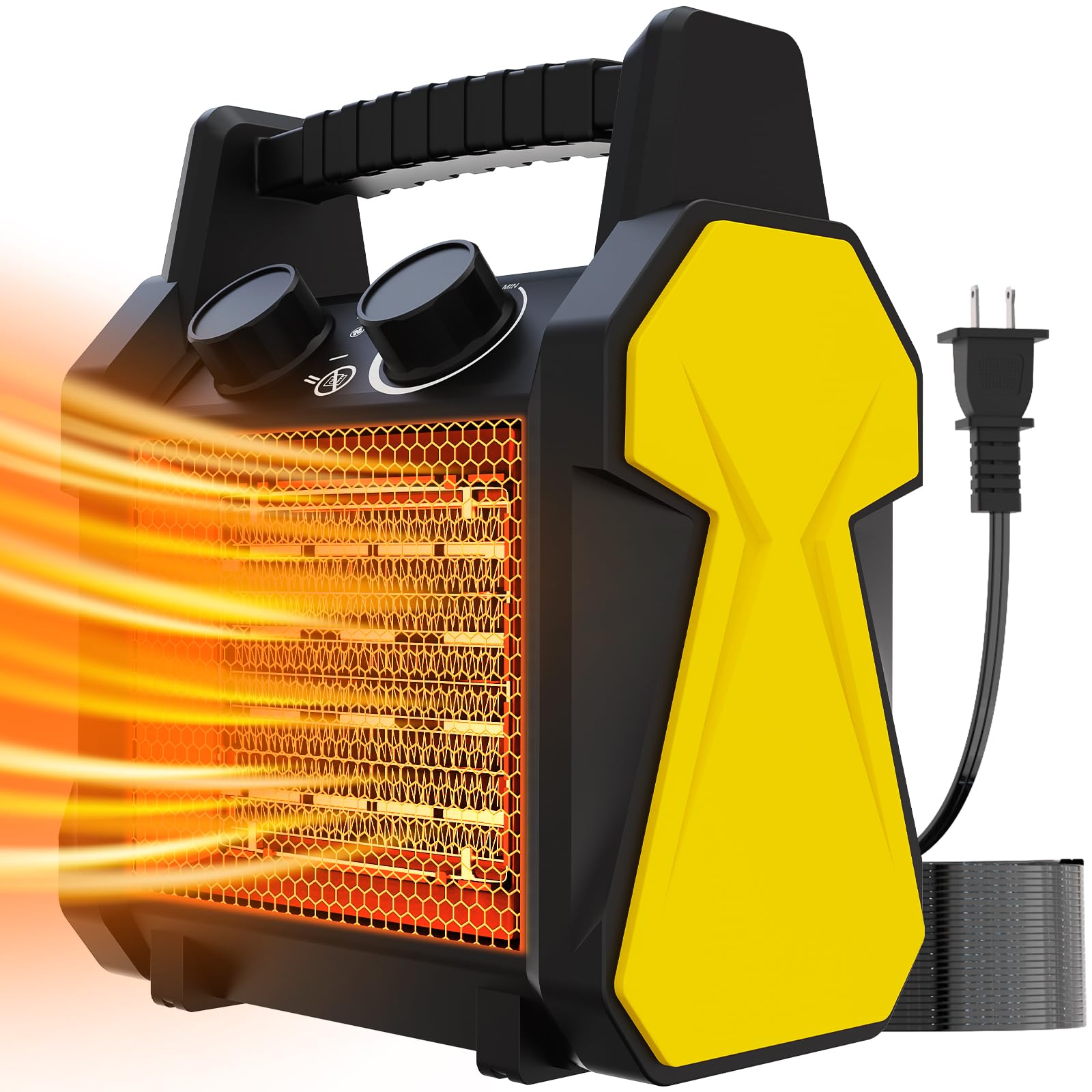 Photo 1 of Outdoor Heater for Patio - 1500W Electric Greenhouse Heater, Portable Electric Space Heating with Overheat Protection, PTC Ceramic 3 Modes Patio Heating for Garage, Greenhouse, Outdoor Use