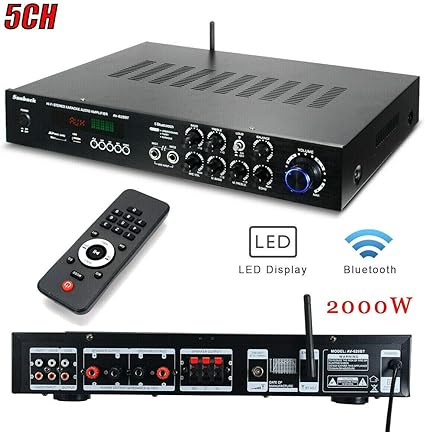 4d furnishers stereo amplifier for 4 speakers with bluetooth