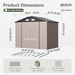 Aoxun 7x5 FT Outdoor Storage Shed with Base Garden