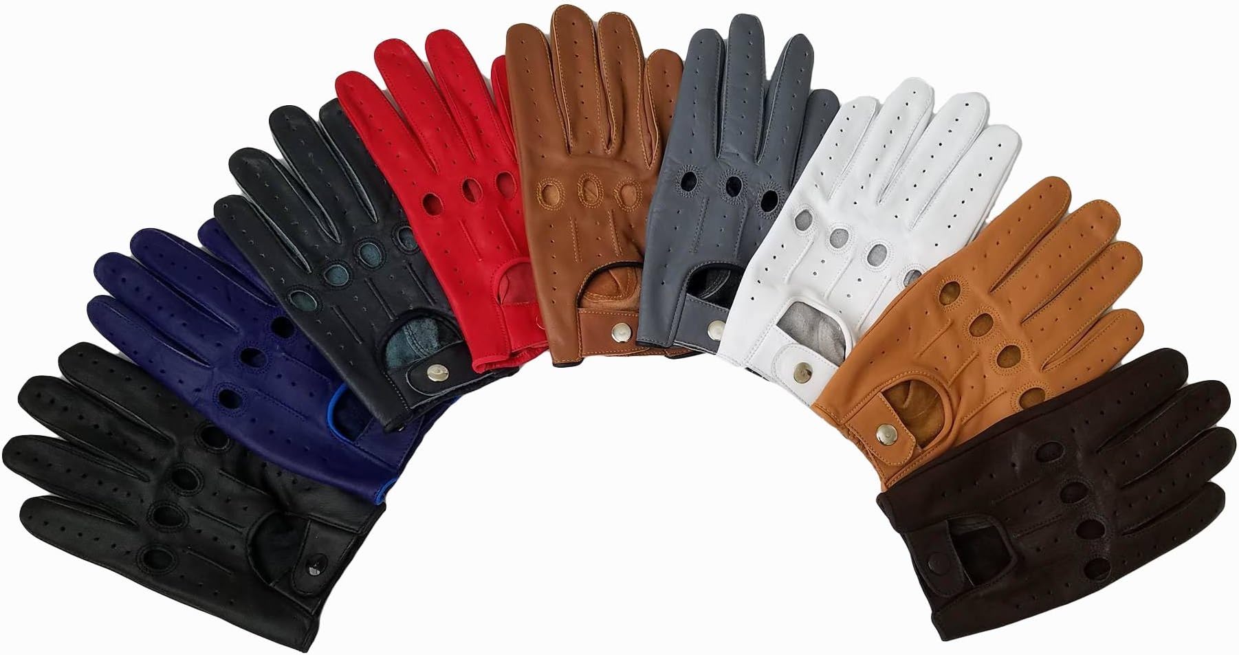 RealRide New Genuine Leather Driving Gloves (RED, Medium)