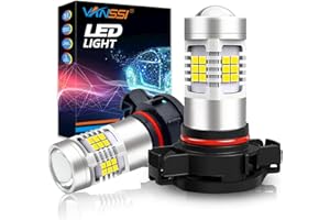 VANSSI 2504 PSX24W LED Fog Light Bulbs, 6000K White, 21-SMD Chips DRL, PSX24W 12276, Pack of 2