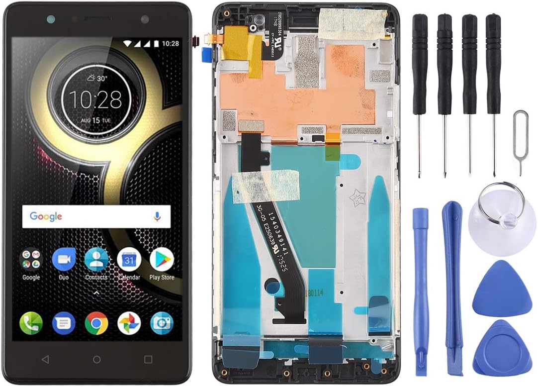 DUANDETAO LCD Screen and Digitizer Full Assembly with Frame for Lenovo K8 Plus (Black) LCD Screen Replacement Parts (Color : Black)