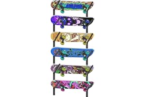 TONGYUYAN Skateboard Rack-6-Tier Skateboard Wall Mount & Snowboard Rack –Snowboard Wall Mount – Space-Saving Multi-Functional Storage Solution