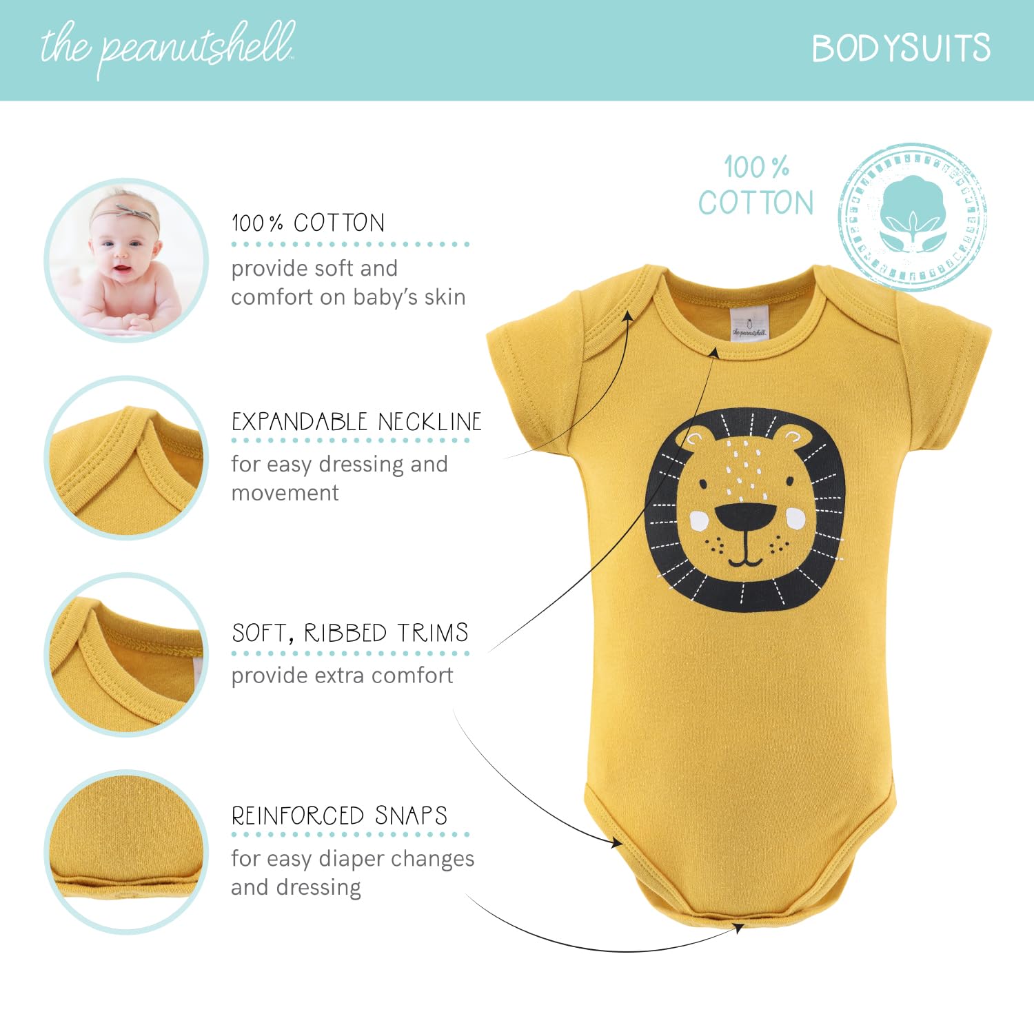 The Peanutshell Baby Layette Gift Set for Baby Boys - 16 Piece Boy Baby Clothes Newborn to 9 Months - King of the Jungle