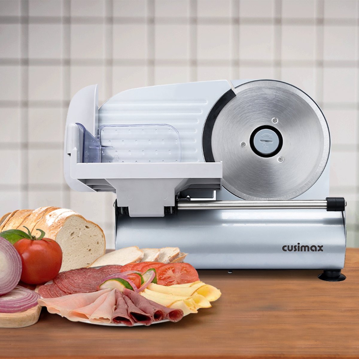 Electric Food Slicer with 7.5inch Blade, Cusimax 200W Precision Meat