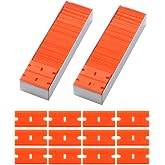 FOSHIO Plastic Razor Blades 200PCS Double Edged 1.5 Inch Suit for Razor Blade Scraper, Plastic Scraper for Remove Decals Stickers Adhesive Label and Glass Clean, Orange