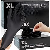 FINITEX - Black Nitrile Disposable Gloves, 5mil, Powder/Latex-Free, Medical Exam 100 PCS For Examination Home Cleaning Food Glove (X-Large)