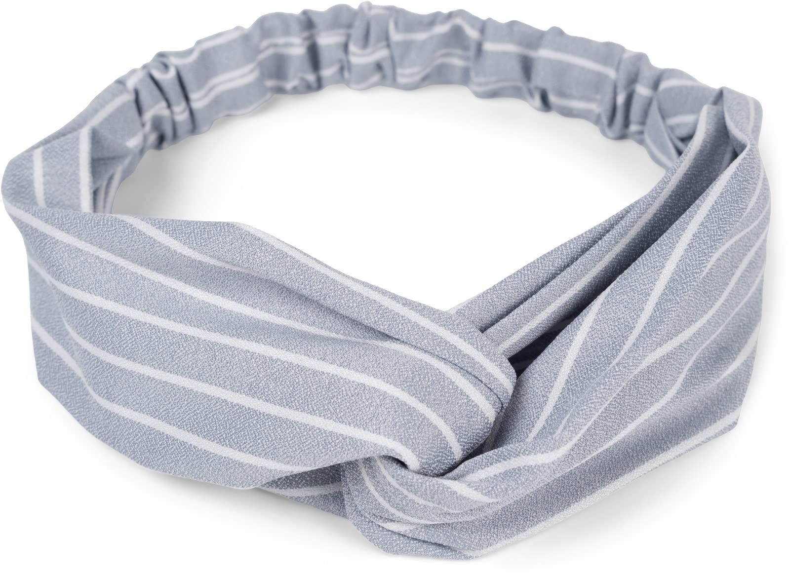 styleBREAKER women hairband with pinstripe pattern, twist knot and elastic, hairband, headband, pin-up, rockabilly 04026038, Colour:Light-Grey โ image 1