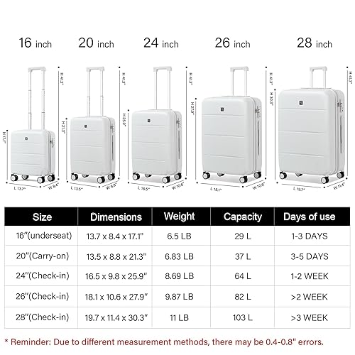 Hanke 26 Inch Luggage Large Suitcase With Spinner Wheels Tsa