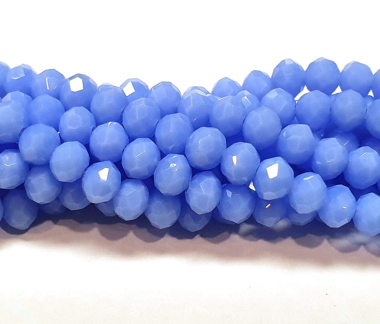 Czech Crystal Glass Beads, CZ Bohemian Faceted Rondelle Glass Beads, 4/6/8/10 mm (Opaque Blue, 4x3 mm)