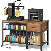 Anrigeail 3D Printer Stand with Filament Storage &ndash; Heavy Duty Metal 3D Printer Table with Drawer and Power Hub for Workshop, Studio, and Office