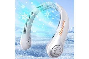 EYERZ Portable Neck Fan - Rechargeable Personal Fan with Neck Support, 5-Speed Quiet Lightweight Long Lasting Neck Fan, Battery Operated Full Surround Cooling for Travel, Birthday Gifts for Men Women
