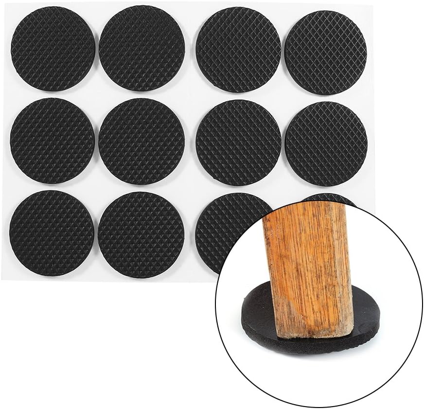 12Pcs Circular Black Non-Slip Self Adhesive Rubber Feet Pads Protectors Furniture for Cabinets Small Appliances Electronics Picture Frames Furniture Drawers Cupboards - Image 3