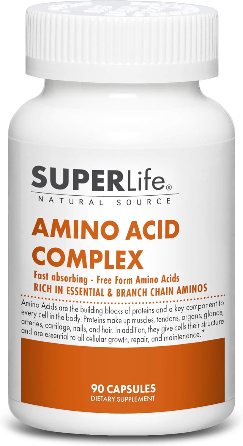 Amazon Com Amino Acid Complex Fast Absorbing Free Form Essential Branched Chain Amino Acids Bcaas Supports Muscle Growth Strength Recovery Supplement 90 Capsules Health Personal Care