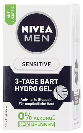 Nivea Men Sensitive 3-Tage Bart Hydro Gel im 1er Pack (1 x 50 ml), Gesichtspflege und Bartpflege beruhigt nach der Rasur, Bar