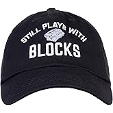 Ann Arbor T-shirt Co. Still Plays with Blocks | Funny Engine Mechanic Car Guy Truck Repair Men Baseball Dad Hat Black