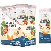 NEWBAM Lightly Salted Cashews - 12 Individual Packs - Vegan, Keto-Friendly | Just two ingredients: cashews &amp; sea salt. Gluten-Free. 0g Added Sugars, 9g net carbs. From Binh Phuoc, Vietnam.
