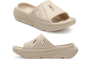 OZLOOK Womens Recovery Sandals Slides for Mens Plantar Fasciitis Sport for Sandals Comfortable Orthotic Athletic Arch Support Slides, Lightweight Cloud Slippers Thick Cushion Open Toe