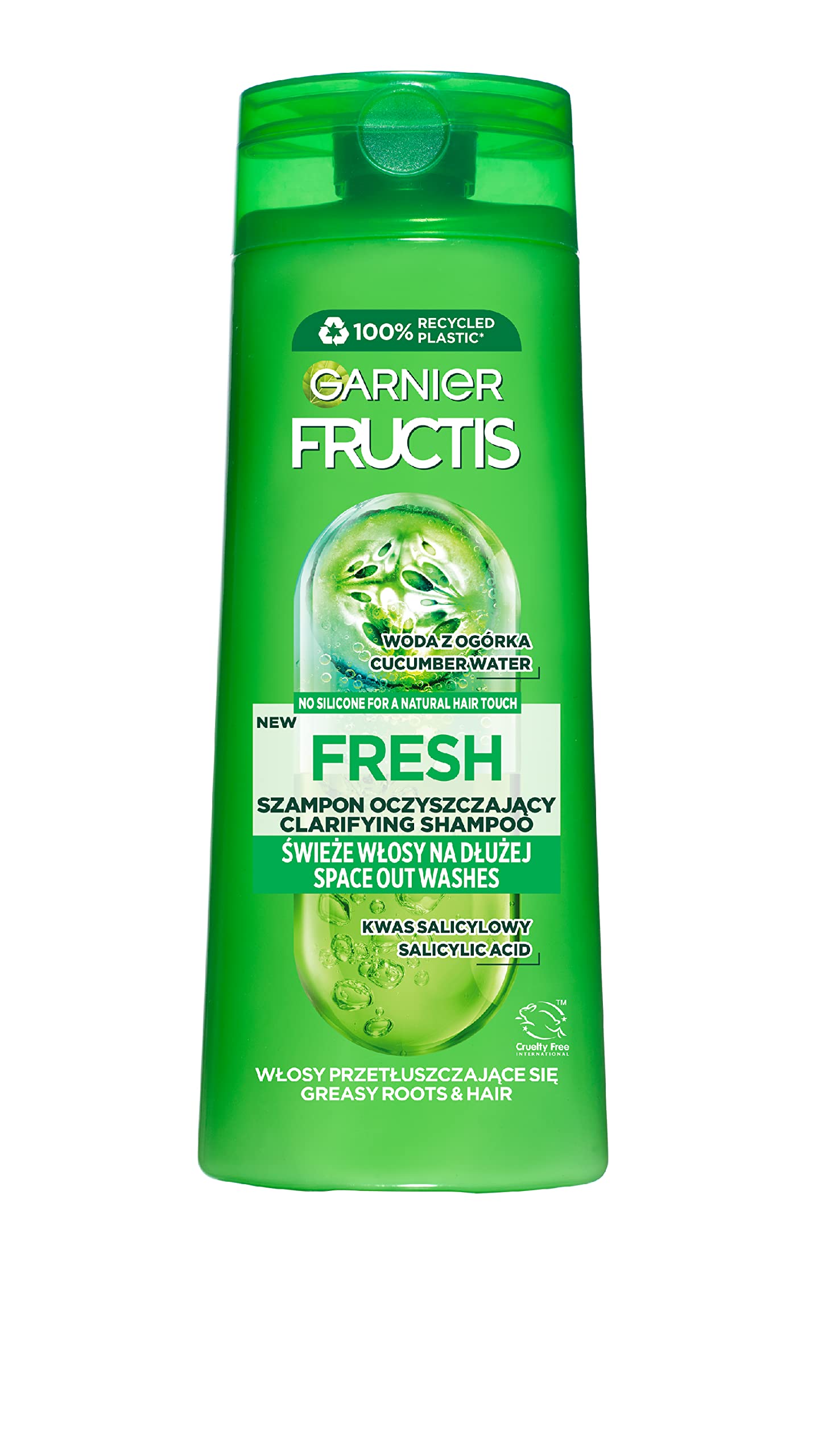 Garnier Fructis Fresh Shampoo for Normal and Oily Hair Strengthens, Cleanses and Nourishes 400 ml