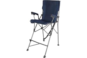 Stonehomy Extra Tall Folding Chairs for Adults 330lbs, Portable Bar Height Foldable Director Chairs for Camping Outside, Comfortable with High Back and Footrest, Navy Blue