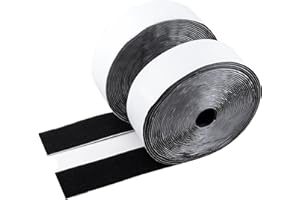 2 Inch x 36 Feet Black Hook and Loop Tape Roll Heavy Duty, Keep Couch Cushions Carpet Rugs from Sliding, Ysibbon Adhesive Hoo