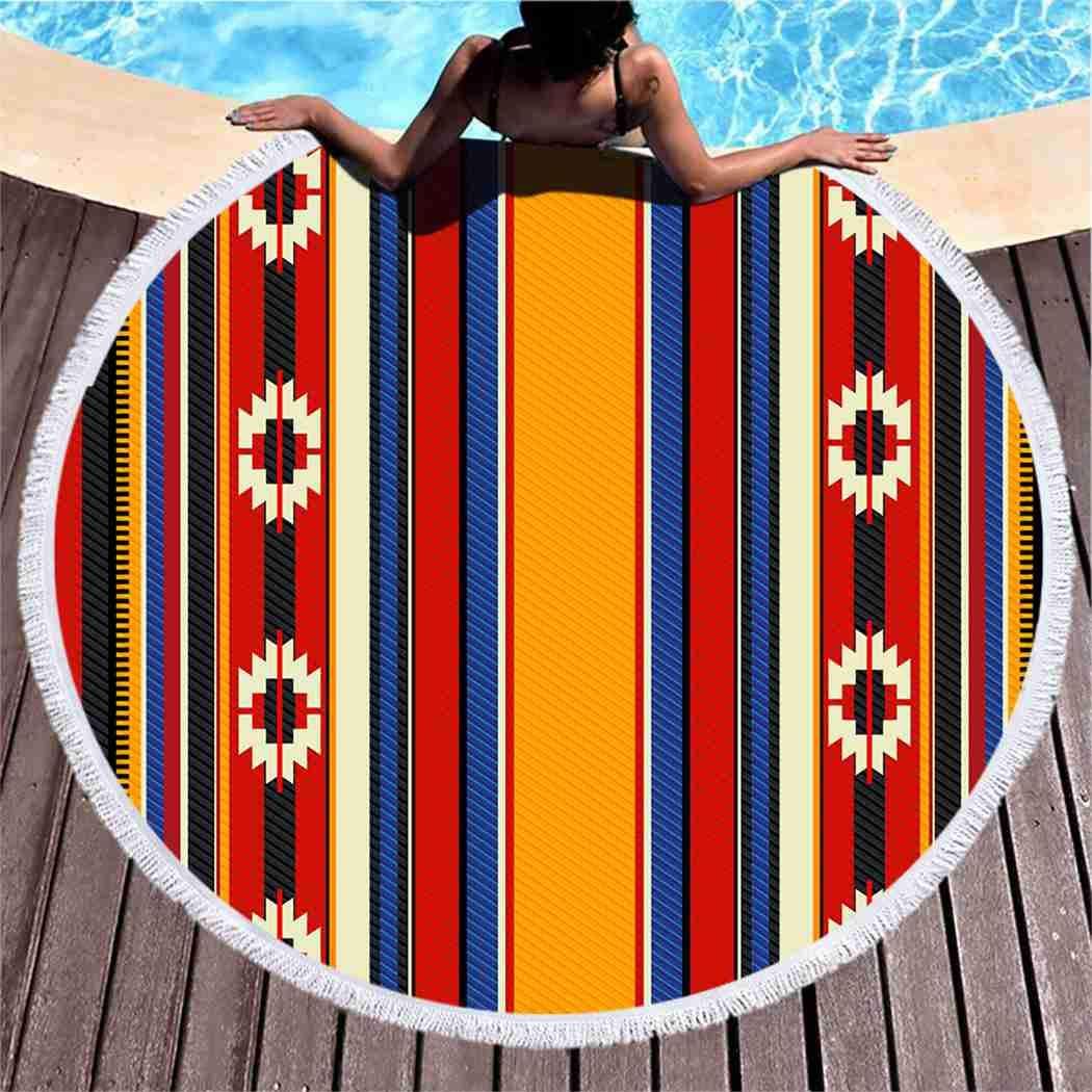 Kuidf Vintage Beach Towel Joyful Colors Traditional Sadu