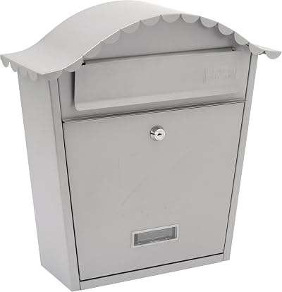 Burg-Wächter MB01FG French Grey Classic Wall Mounted Galvanised Steel Post Box