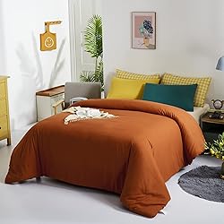 Luxlovery Caramel Comforter Set Queen Rust Bedding