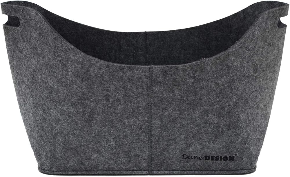 DuneDesign Felt Firewood Basket 40x25x30cm Grey 15KG Shopping Tote Bag