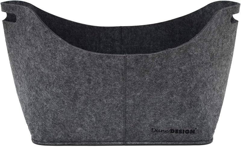 DuneDesign Felt Firewood Basket 40x25x30cm Grey 15KG Shopping Tote Bag