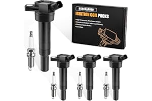 HCHENUP 4pcs Ignition Coils & Spark Plug Compatible with Hyundai Elantra Tucson Kia Soul Forte 2011 2023 2013 2014 2015 2016 1.8L 2.0L L4 Coil Packs & Spark Plugs Replaces# UF651 C1804 9723