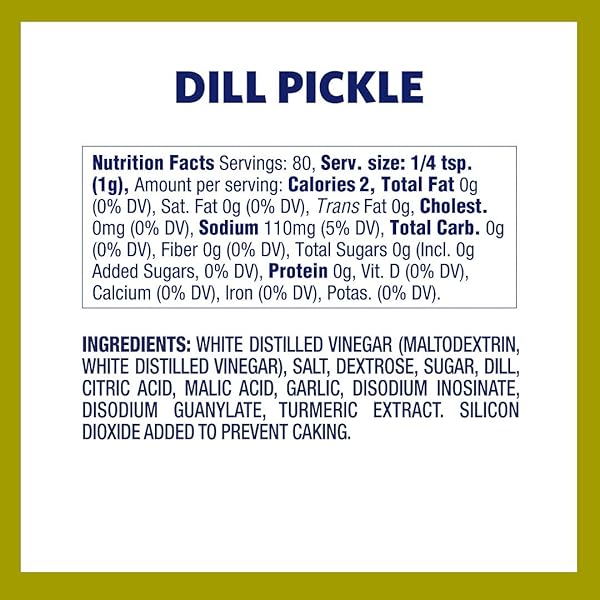 KERNEL SEASON’S, POPCORN SEASONING, DILL PICKLE, 2.85 OUNCE