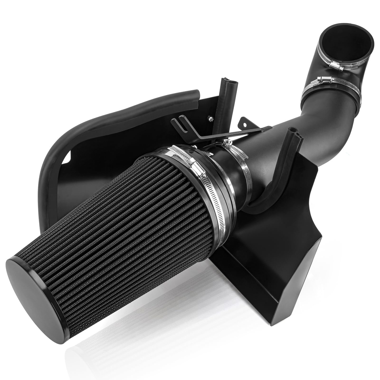 Photo 1 of 4" Cold Air Intake Kit, Cold Air Intake Tube + Heat Shield Compatible with 1999-2006 GMC/Chevy V8 4.8L/5.3L/6.0L Silverado 1500/2500/3500 (Black)