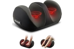 CCHYF Foot Massager with Heat, Shiatsu Kneading Foot and Calf Electric Massager Machine with Roller, Massage Feet/Arm/Calf/Ankle for Relax, Plantar Fasciitis, Pain Relief, Gifts for Women & Men, Black
