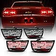 ACANII - For 2010 2011 2012 2013 Chevy Camaro Smoked lens LED Tail Lights Brake Lamps Set Replacement Driver & Passenger