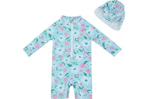 UMELOK Baby Girls and Toddlers Rash Guard Swimsuit UPF 50+ Sun Protection One-Piece Bathing Suits