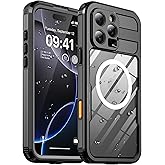 for iPhone 16 Pro Max Waterproof Case, with Built-in Screen Protector Dustproof Shockproof [Compatible with MagSafe] Full Body Underwater Protective Phone Cover for iPhone 16 Pro Max 6.9" (Black)